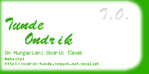 tunde ondrik business card