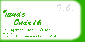 tunde ondrik business card